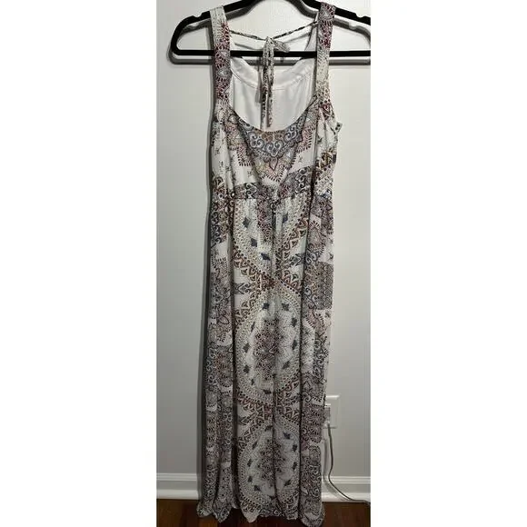 Heart Soul Dress M Boho Hippie Stretch Knit Artsy Halter Maxi Festival Sundress - Picture 2 of 8